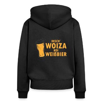 Weizenbier Beir Schwaben Schwäbisch Geschenk - Frauen Premium Bio Zip Hoodie - Schwarz - Hinten - Julia (174cm)