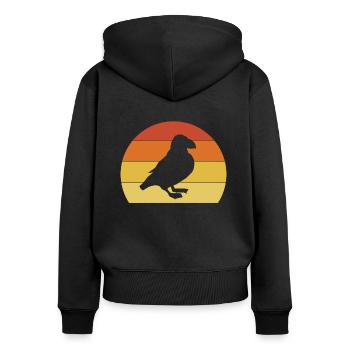 Puffin Puffins Lunde Puffin Vintage - Women's Premium Organic Zip Hoodie - black - Back - Julia (174cm)