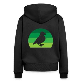 Puffin Puffins Lunde Puffin Vintage - Women's Premium Organic Zip Hoodie - black - Back - Julia (174cm)