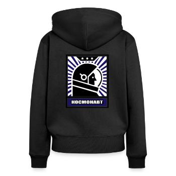 Astronaut cosmos astronomy space rocket - Women's Premium Organic Zip Hoodie - black - Back - Julia (174cm)