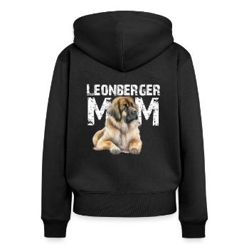 Leonberger - Frauen Premium Bio Zip Hoodie - Schwarz - Hinten - Julia (174cm)
