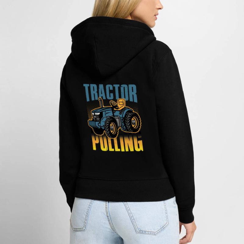 tractor pulling, tractor pulling, racing, Women's Premium Organic Zip Hoodie