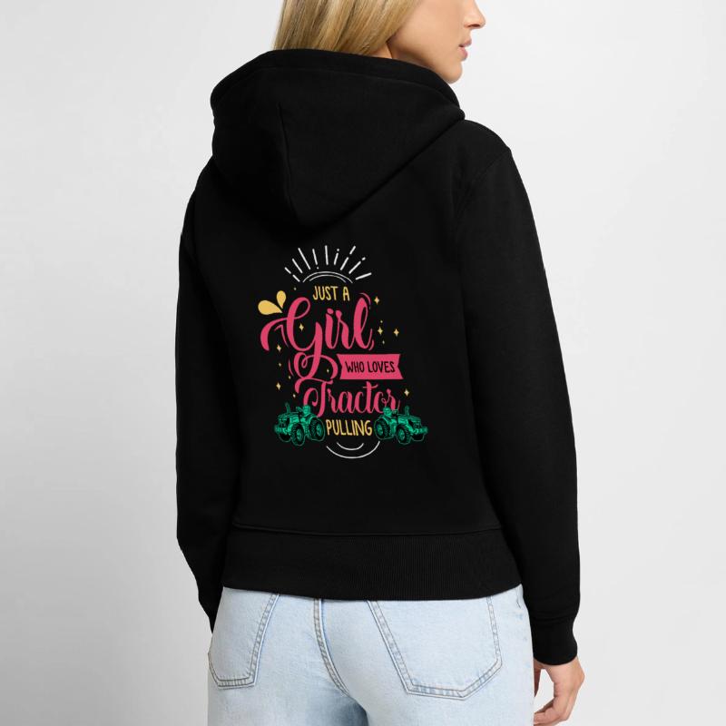 tractor pulling, tractor pulling pulling, drag, Frauen Premium Bio Zip Hoodie