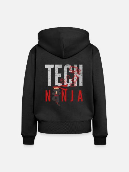tech, tech analyst, programmer, - Frauen Premium Bio Zip Hoodie - Schwarz
