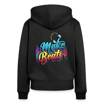 Beatmaker, Beatmaker Beat , Produzent, - Frauen Premium Bio Zip Hoodie - Schwarz - Hinten - Julia (174cm)