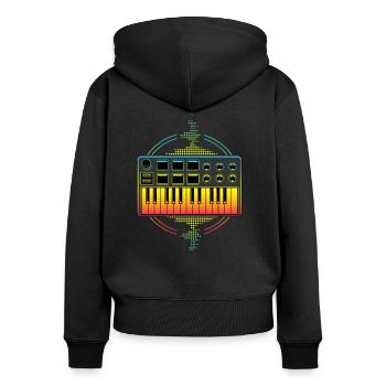 Beatmaker, Beatmaker Hip Hop, dj, - Women's Premium Organic Zip Hoodie - black - Back - Julia (174cm)