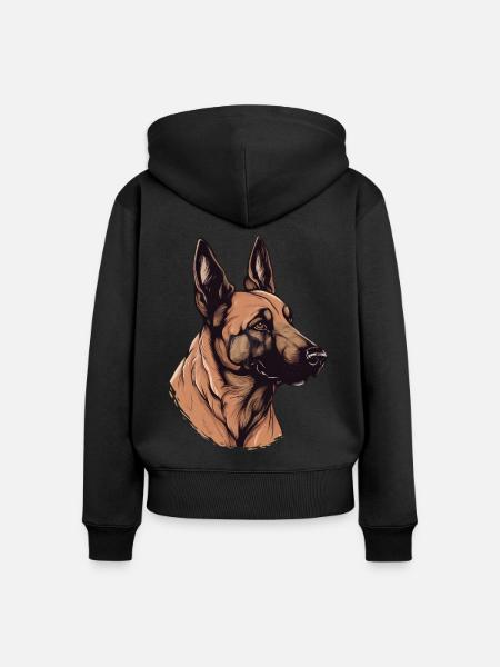 Belgian Malinois - Frauen Premium Bio Zip Hoodie - Schwarz