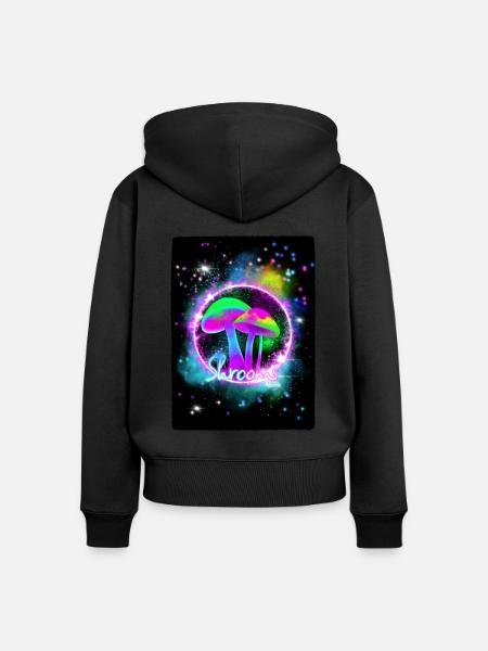 Shrooms - Frauen Premium Bio Zip Hoodie - Schwarz
