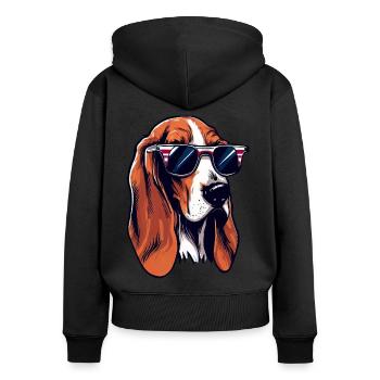 Foxhound australien Le modèle canin - Sweat à capuche zippé Premium bio Femme - noir - Dos - Julia (174cm)
