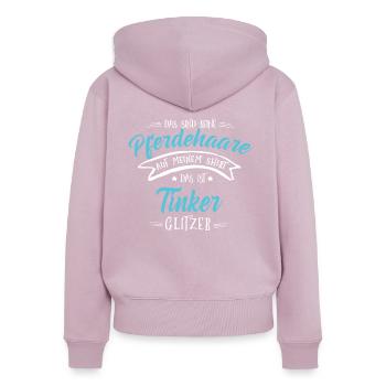 Tinker Pferde Glitzer Geschenk - Frauen Premium Bio Zip Hoodie - Altrosa - Hinten - Julia (174cm)