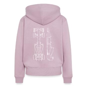 Rennwagen Blaupause - Frauen Premium Bio Zip Hoodie - Altrosa - Hinten - Julia (174cm)