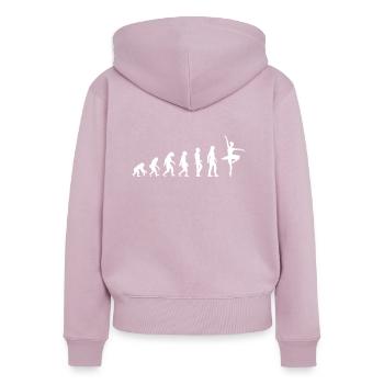Evolution Tanz Tänzerin Frau - Frauen Premium Bio Zip Hoodie - Altrosa - Hinten - Julia (174cm)