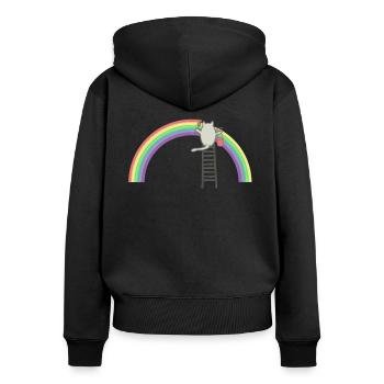 Rainbow - Women's Premium Organic Zip Hoodie - black - Back - Julia (174cm)