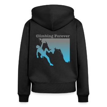Climbing Forever / climbing sport forever - Women's Premium Organic Zip Hoodie - black - Back - Julia (174cm)