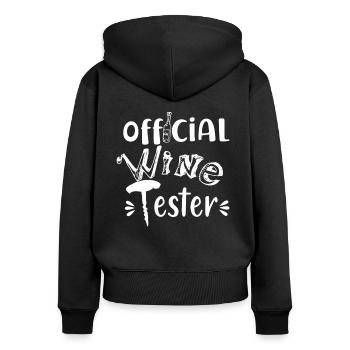 vin - Sweat à capuche zippé Premium bio Femme - noir - Dos - Julia (174cm)