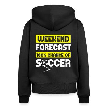 Football football - Sweat à capuche zippé Premium bio Femme - noir - Dos - Julia (174cm)