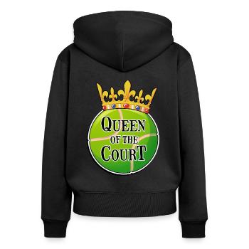 Tennis Damen Frauen Tennisspielerin Geschenk Idee - Frauen Premium Bio Zip Hoodie - Schwarz - Hinten - Julia (174cm)