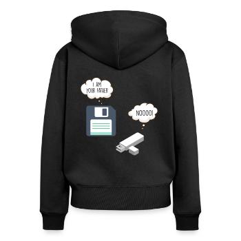 Nerd Programming Software Developer Code Geek - Sweat à capuche zippé Premium bio Femme - noir - Dos - Julia (174cm)