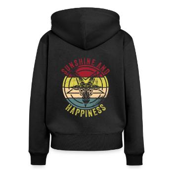 Heavy Metal - Sweat à capuche zippé Premium bio Femme - noir - Dos - Julia (174cm)