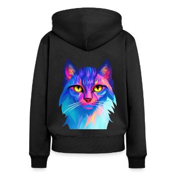 Cat Colorful - Women's Premium Organic Zip Hoodie - black - Back - Julia (174cm)