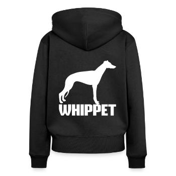 Whippet Rennhund Windhund - Frauen Premium Bio Zip Hoodie - Schwarz - Hinten - Julia (174cm)