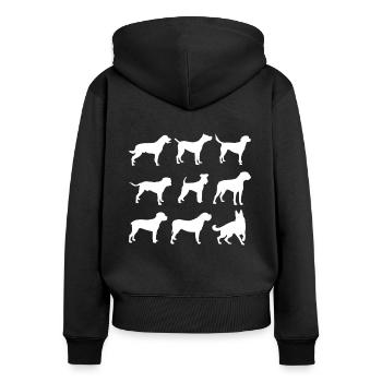 Chien Race de chien Races de chiens Amateurs de chiens - Sweat à capuche zippé Premium bio Femme - noir - Dos - Julia (174cm)