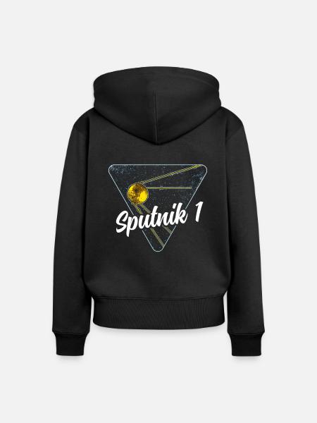Sputnik 1 Satellit - Frauen Premium Bio Zip Hoodie - Schwarz