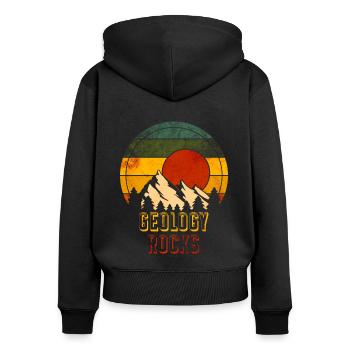 Geologie - Frauen Premium Bio Zip Hoodie - Schwarz - Hinten - Julia (174cm)