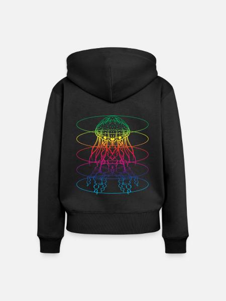 Bunte Qualle - Frauen Premium Bio Zip Hoodie - Schwarz