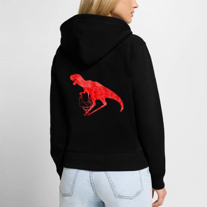 From T-Rex to Chicken - Dinosaur Evolution Women's Premium Organic Zip Hoodie