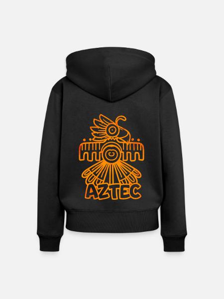 Azteken Gott - Frauen Premium Bio Zip Hoodie - Schwarz