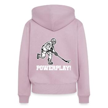 Hockey sur glace Hockey Powerplay Cadeau - Sweat à capuche zippé Premium bio Femme - rose poudré - Dos - Julia (174cm)