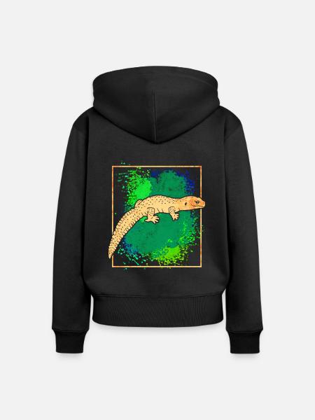 Salamander - Frauen Premium Bio Zip Hoodie - Schwarz
