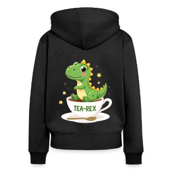 Thé Rex Tyrannosaurus Rex Dinosaure Dino - Sweat à capuche zippé Premium bio Femme - noir - Dos - Julia (174cm)
