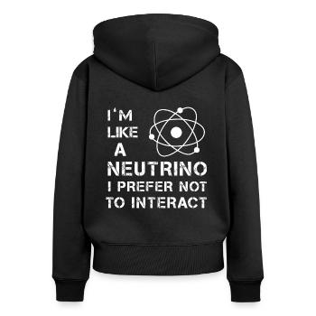 Physique des neutrinos - Sweat à capuche zippé Premium bio Femme - noir - Dos - Julia (174cm)