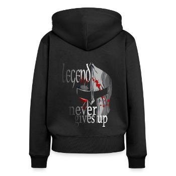 Fitness, Legend, Warrior, Gym Outfit Workout - Women's Premium Organic Zip Hoodie - black - Back - Julia (174cm)