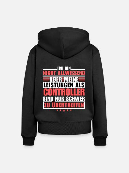 Unübertroffene Leistung als Controller - Frauen Premium Bio Zip Hoodie - Schwarz