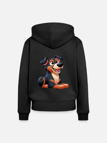 Beauceron 7 - Frauen Premium Bio Zip Hoodie - Schwarz