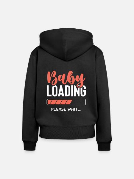 baby loading - Frauen Premium Bio Zip Hoodie - Schwarz
