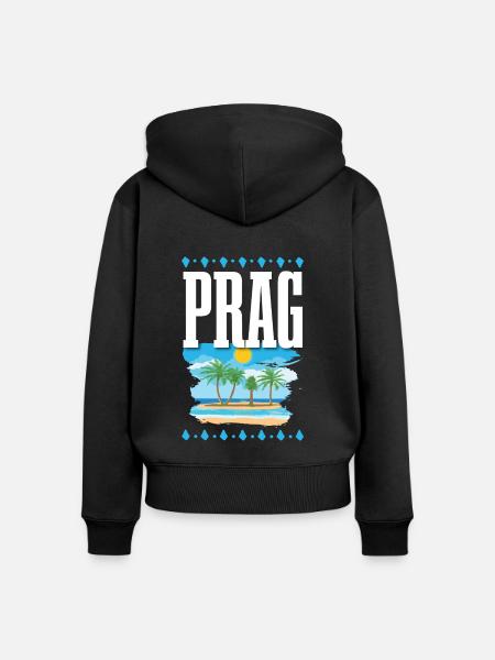 Prag - Frauen Premium Bio Zip Hoodie - Schwarz