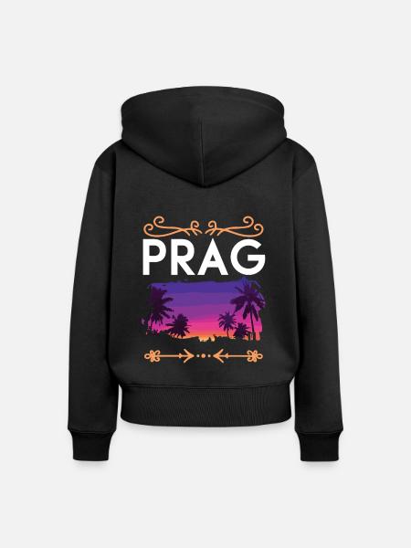 Prag - Frauen Premium Bio Zip Hoodie - Schwarz