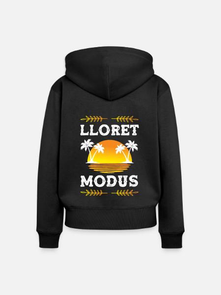 Lloret De Mar Modus - Frauen Premium Bio Zip Hoodie - Schwarz