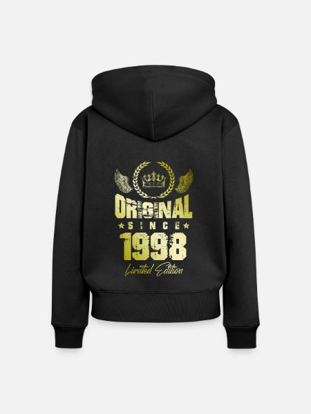 1998 limited edition - Frauen Premium Bio Zip Hoodie - Schwarz