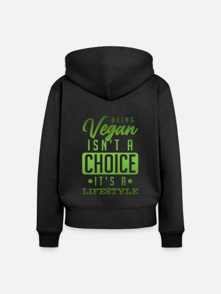 vegan lifestyle - Frauen Premium Bio Zip Hoodie - Schwarz