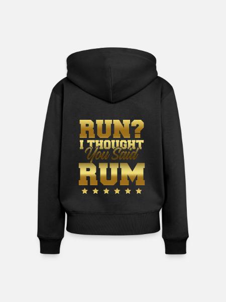 rum alkohol rennen - Frauen Premium Bio Zip Hoodie - Schwarz