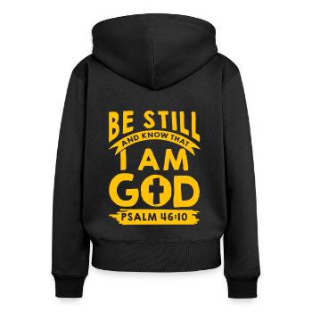 I am your God psalm - Women's Premium Organic Zip Hoodie - black - Back - Julia (174cm)