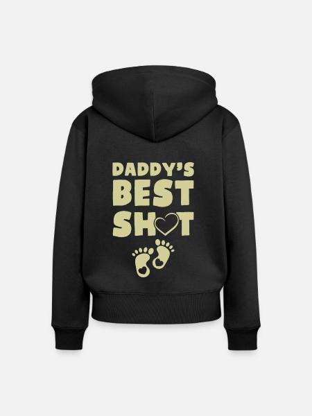 daddy baby - Frauen Premium Bio Zip Hoodie - Schwarz