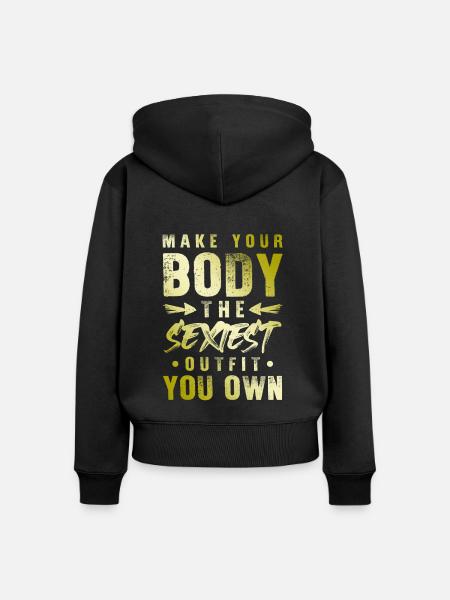 ich bin dein gott - Frauen Premium Bio Zip Hoodie - Schwarz