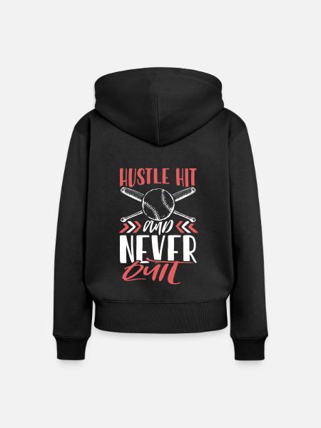 baseball hustle - Frauen Premium Bio Zip Hoodie - Schwarz