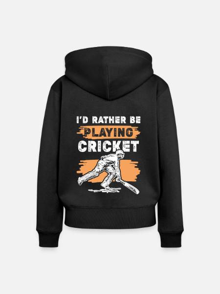 cricket sport - Frauen Premium Bio Zip Hoodie - Schwarz